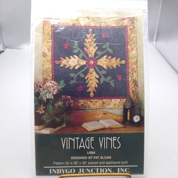UNCUT Vintage Vines Sewing Patterns, Indygo Junction 1999 Pieced and Appliqued - Picture 2 of 3